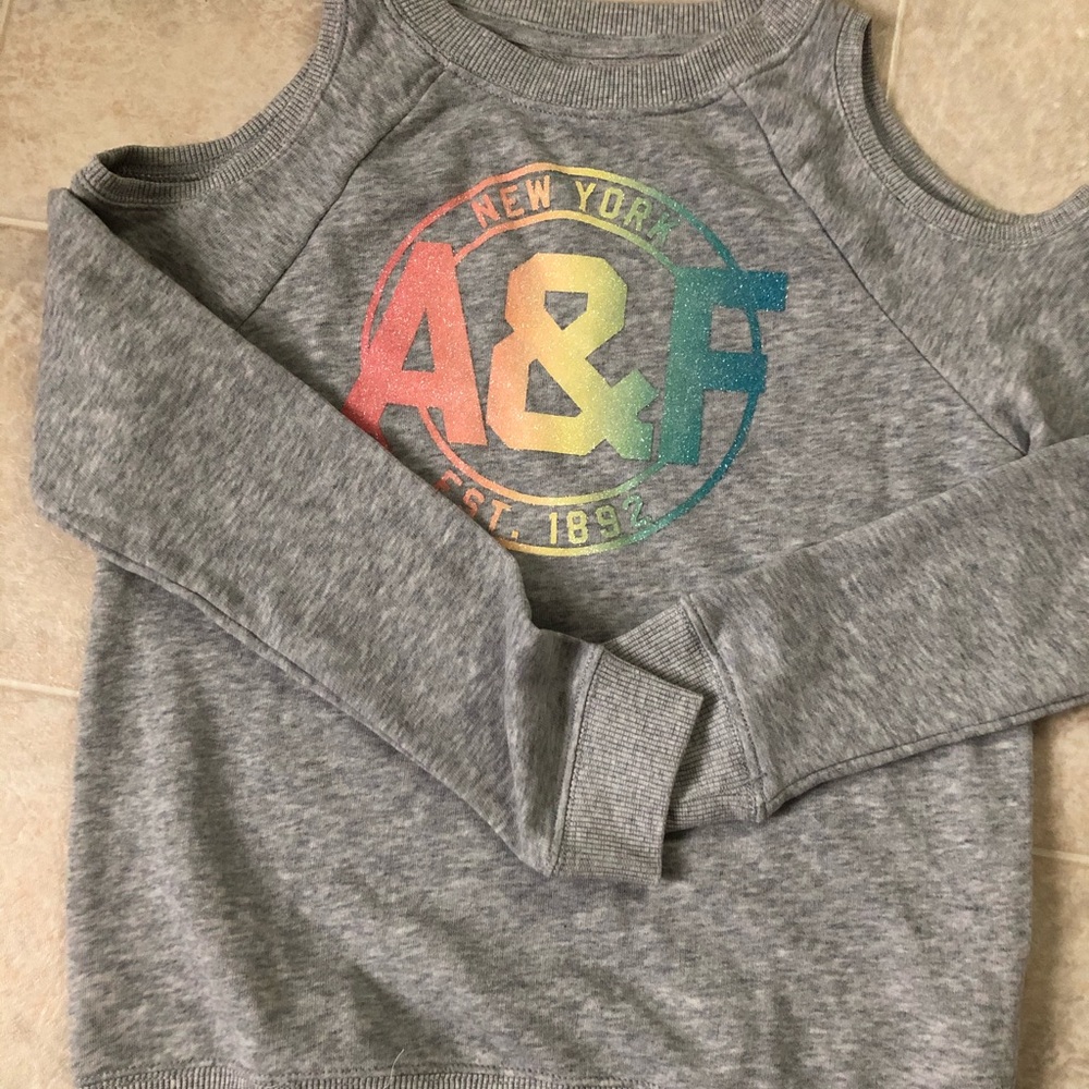 abercrombie kids cold shoulder sweatshirt